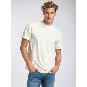Vintage Blast Point Men's XL White Textured‎ Short Sleeve Crew Neck Tee